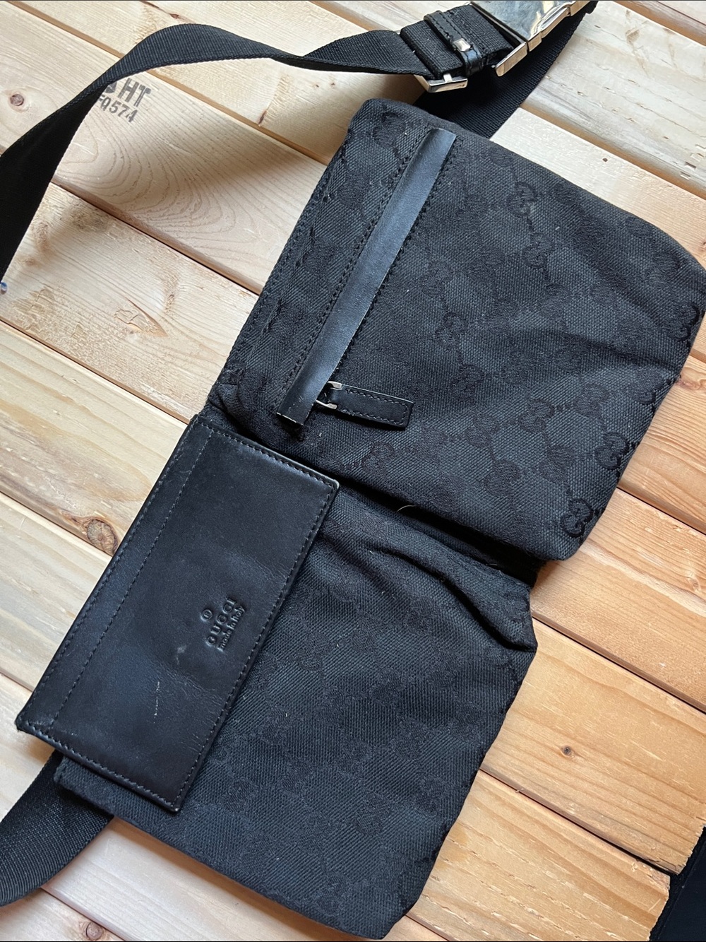 Gucci Black Logo Jacquard Belt Bag - Picture 1 of 9